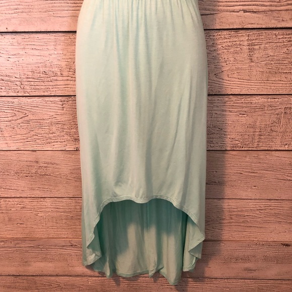 Loveappella Turquoise/Mint Green High Low Summer Strapless Dress - Picture 3 of 3